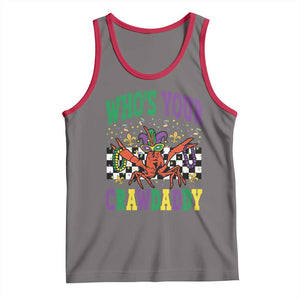 Mardi Gras Crawfish Tank Top Who Is Your Crawdaddy TS14 Deep Heather Red Print Your Wear