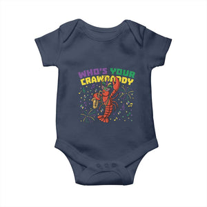 Mardi Gras Crawfish Baby Onesie Who Is Your Crawdaddy Carnival Party TS14 Navy Print Your Wear