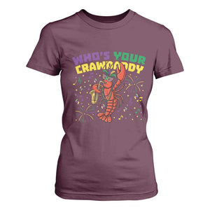 Mardi Gras Crawfish T Shirt For Women Who Is Your Crawdaddy Carnival Party TS14 Maroon Print Your Wear