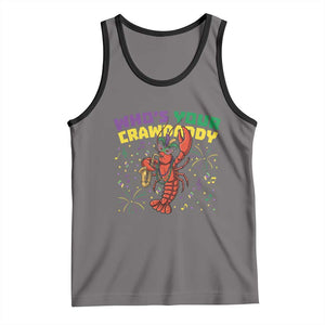 Mardi Gras Crawfish Tank Top Who Is Your Crawdaddy Carnival Party TS14 Deep Heather Black Print Your Wear