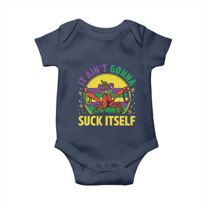 Mardi Gras Crawfish Baby Onesie It Ain't Gonna Suck Itself TS14 Navy Print Your Wear