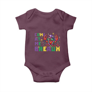 Mardi Gras Crawfish Baby Onesie Come At Me Breaux TS14 Maroon Print Your Wear