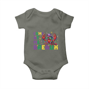 Mardi Gras Crawfish Baby Onesie Come At Me Breaux TS14 Military Green Print Your Wear