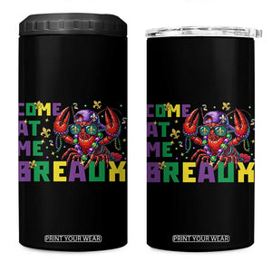 Mardi Gras Crawfish 4 in 1 Can Cooler Tumbler Come At Me Breaux TS14 One Size: 16 oz Black Print Your Wear