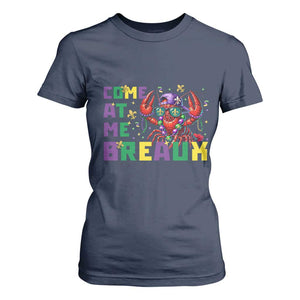 Mardi Gras Crawfish T Shirt For Women Come At Me Breaux TS14 Navy Print Your Wear