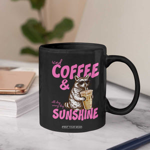 Iced Coffee and Sunshine Coffee Mug Funny Raccoon Summer Coffee Lover Gift TS14 Print Your Wear