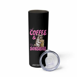 Iced Coffee and Sunshine Skinny Tumbler Funny Raccoon Summer Coffee Lover Gift TS14 Print Your Wear