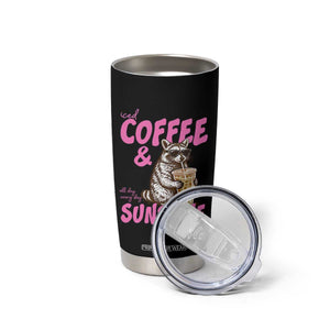 Iced Coffee and Sunshine Tumbler Cup Funny Raccoon Summer Coffee Lover Gift TS14 Print Your Wear