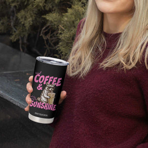 Iced Coffee and Sunshine Tumbler Cup Funny Raccoon Summer Coffee Lover Gift TS14 Print Your Wear