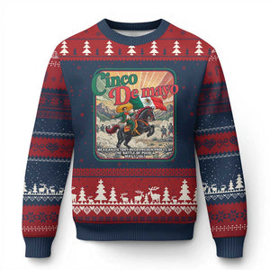 Cinco de Mayo Battle of Puebla Ugly Christmas Sweater Mexican Victory History 1862 TS14 Navy Red Print Your Wear