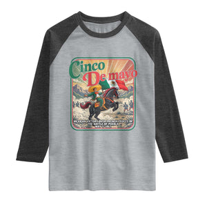 Cinco de Mayo Battle of Puebla Raglan Shirt Mexican Victory History 1862 TS14 Heather Gray Heather Charcoal Print Your Wear