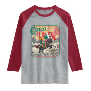 Cinco de Mayo Battle of Puebla Raglan Shirt Mexican Victory History 1862 TS14 Heather Gray Heather Red Print Your Wear