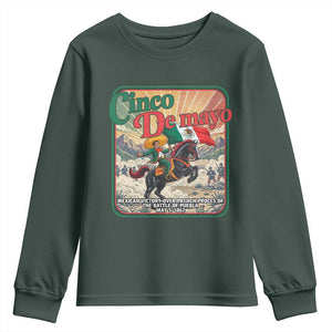 Cinco de Mayo Battle of Puebla Youth Sweatshirt Mexican Victory History 1862 TS14 Dark Forest Green Print Your Wear