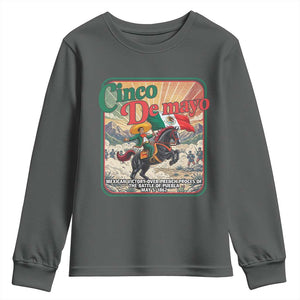 Cinco de Mayo Battle of Puebla Youth Sweatshirt Mexican Victory History 1862 TS14 Dark Heather Print Your Wear