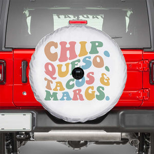 Chips Queso Tacos & Margs Spare Tire Cover Cinco De Mayo Mexican Food Margarita Lover TS14 White Print Your Wear