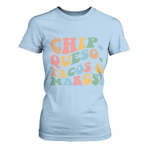 Chips Queso Tacos & Margs T Shirt For Women Cinco De Mayo Mexican Food Margarita Lover TS14 Light Blue Print Your Wear