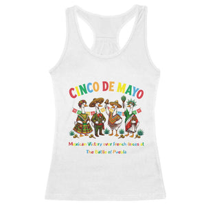 Cinco de Mayo Mexican Victory Racerback Tank Top Silly Goose Festive Heritage Puebla Battle 1862 TS14 White Print Your Wear