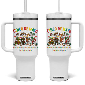 Cinco de Mayo Mexican Victory Tumbler With Handle Silly Goose Festive Heritage Puebla Battle 1862 TS14 One Size: 40 oz White Print Your Wear