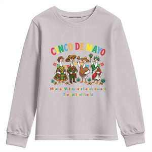 Cinco de Mayo Mexican Victory Youth Sweatshirt Silly Goose Festive Heritage Puebla Battle 1862 TS14 Ice Gray Print Your Wear