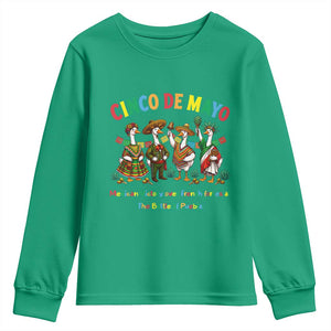 Cinco de Mayo Mexican Victory Youth Sweatshirt Silly Goose Festive Heritage Puebla Battle 1862 TS14 Irish Green Print Your Wear