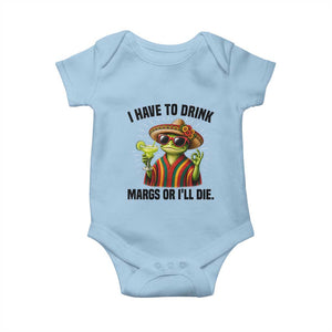 Cinco De Drinko Margarita Baby Onesie Funny Drinking Lizard Cinco De Mayo Fiesta TS14 Light Blue Print Your Wear