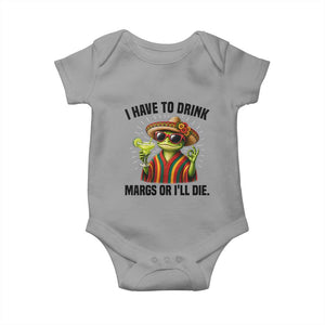 Cinco De Drinko Margarita Baby Onesie Funny Drinking Lizard Cinco De Mayo Fiesta TS14 Sport Gray Print Your Wear