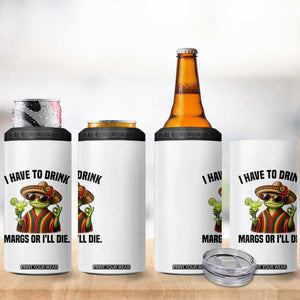 Cinco De Drinko Margarita 4 in 1 Can Cooler Tumbler Funny Drinking Lizard Cinco De Mayo Fiesta TS14 Print Your Wear