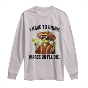 Cinco De Drinko Margarita Long Sleeve Shirt Funny Drinking Lizard Cinco De Mayo Fiesta TS14 Ice Gray Print Your Wear