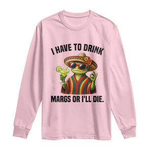 Cinco De Drinko Margarita Long Sleeve Shirt Funny Drinking Lizard Cinco De Mayo Fiesta TS14 Light Pink Print Your Wear
