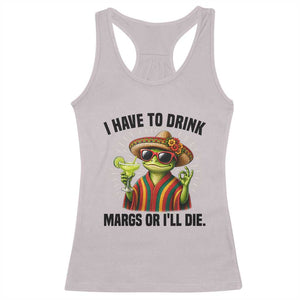 Cinco De Drinko Margarita Racerback Tank Top Funny Drinking Lizard Cinco De Mayo Fiesta TS14 Ice Gray Print Your Wear