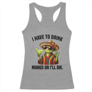 Cinco De Drinko Margarita Racerback Tank Top Funny Drinking Lizard Cinco De Mayo Fiesta TS14 Sport Gray Print Your Wear