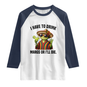 Cinco De Drinko Margarita Raglan Shirt Funny Drinking Lizard Cinco De Mayo Fiesta TS14 White Navy Print Your Wear