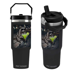 Margarita Cocktail Flip Straw Tumbler Funny Raccoon Mexican Food Meme TS14 One Size: 30 oz Black Print Your Wear