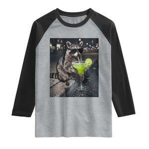 Margarita Cocktail Raglan Shirt Funny Raccoon Mexican Food Meme TS14 Heather Gray Black Print Your Wear