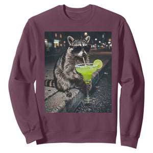 Margarita Cocktail Sweatshirt Funny Raccoon Mexican Food Meme TS14 Maroon Print Your Wear