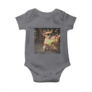 Cinco de Mayo Margarita Baby Onesie Funny Chihuahua Drinking Cocktail Mexican Fiesta Gift TS14 Charcoal Print Your Wear
