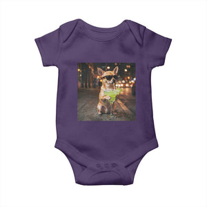 Cinco de Mayo Margarita Baby Onesie Funny Chihuahua Drinking Cocktail Mexican Fiesta Gift TS14 Purple Print Your Wear