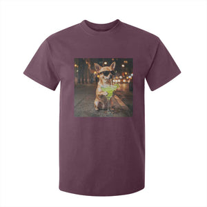Cinco de Mayo Margarita T Shirt For Kid Funny Chihuahua Drinking Cocktail Mexican Fiesta Gift TS14 Maroon Print Your Wear