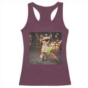 Cinco de Mayo Margarita Racerback Tank Top Funny Chihuahua Drinking Cocktail Mexican Fiesta Gift TS14 Maroon Print Your Wear