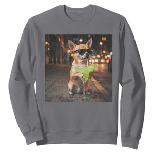 Cinco de Mayo Margarita Sweatshirt Funny Chihuahua Drinking Cocktail Mexican Fiesta Gift TS14 Charcoal Print Your Wear
