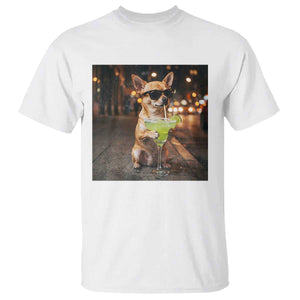 Cinco de Mayo Margarita T Shirt Funny Chihuahua Drinking Cocktail Mexican Fiesta Gift TS14 White Print Your Wear