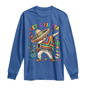Lets Fiesta Long Sleeve Shirt Funny Dabbing Boy Cinco De Mayo Fiesta TS14 Royal Blue Print Your Wear
