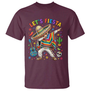 Lets Fiesta T Shirt Funny Dabbing Boy Cinco De Mayo Fiesta TS14 Maroon Print Your Wear