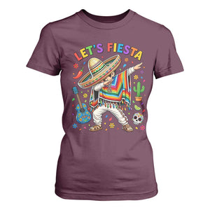 Lets Fiesta T Shirt For Women Funny Dabbing Boy Cinco De Mayo Fiesta TS14 Maroon Print Your Wear