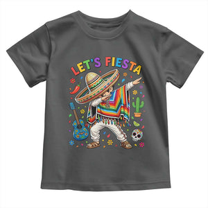 Lets Fiesta Toddler T Shirt Funny Dabbing Boy Cinco De Mayo Fiesta TS14 Dark Heather Print Your Wear