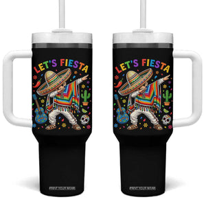 Lets Fiesta Tumbler With Handle Funny Dabbing Boy Cinco De Mayo Fiesta TS14 One Size: 40 oz Black Print Your Wear