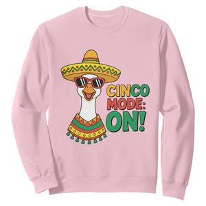 Cinco Mode On Sweatshirt Silly Goose Cinco De Mayo Fiesta TS14 Light Pink Print Your Wear