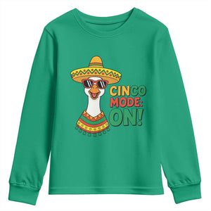 Cinco Mode On Youth Sweatshirt Silly Goose Cinco De Mayo Fiesta TS14 Irish Green Print Your Wear