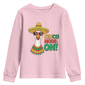 Cinco Mode On Youth Sweatshirt Silly Goose Cinco De Mayo Fiesta TS14 Light Pink Print Your Wear