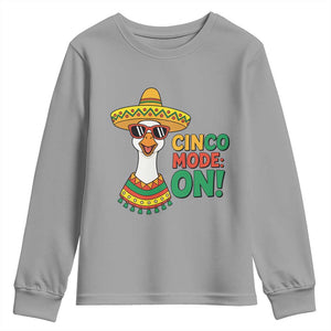 Cinco Mode On Youth Sweatshirt Silly Goose Cinco De Mayo Fiesta TS14 Sport Gray Print Your Wear